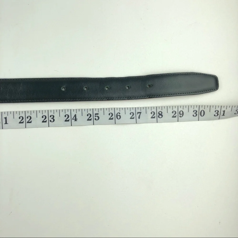 Coach Black Leather Belt with Brown Interior and Gold Buckle